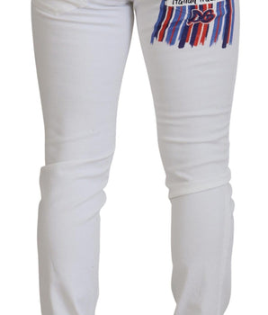Dolce &amp; Gabbana White Slim Skinny Stretch Cotton Denim Jeans