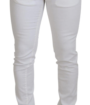 Dolce &amp; Gabbana White Slim Skinny Stretch Cotton Denim Jeans