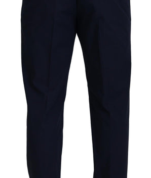 Dolce & Gabbana Blue Cotton Slim Trousers Chinos Pants