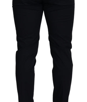 Dolce & Gabbana Blue Stretch Cotton Slim Trousers Chinos Pants