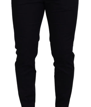 Dolce & Gabbana Blue Stretch Cotton Slim Trousers Chinos Pants