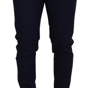 Dolce &amp; Gabbana Elegant Slim Fit Blue Dress Pants