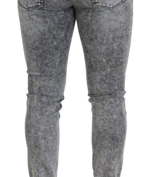Dolce & Gabbana Gray Slim Fit Wash Stretch Cotton Denim Jeans
