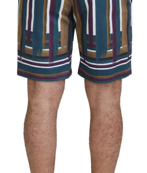 Dolce & Gabbana Multicolor Striped Stretch Cotton Shorts