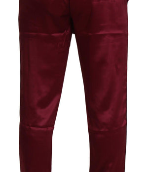 Dolce & Gabbana Bordeaux Silk DG Sleep Lounge Pants