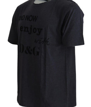 Dolce &amp; Gabbana Gray Crewneck Cotton Short Sleeve T-Shirt