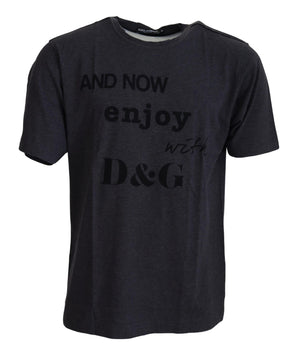 Dolce &amp; Gabbana Gray Crewneck Cotton Short Sleeve T-Shirt