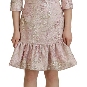 Dolce &amp; Gabbana Elegante vestido tubo midi de jacquard rosa