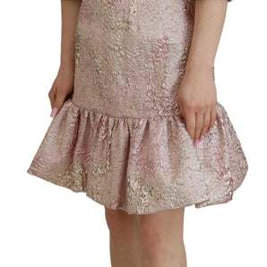 Dolce &amp; Gabbana Elegante vestido tubo midi de jacquard rosa