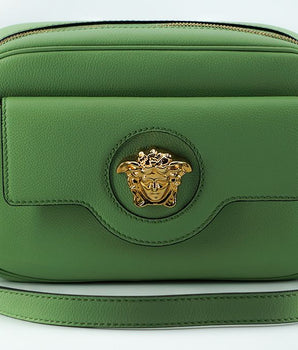 Versace Mint Green Calf Leather Camera Shoulder Bag
