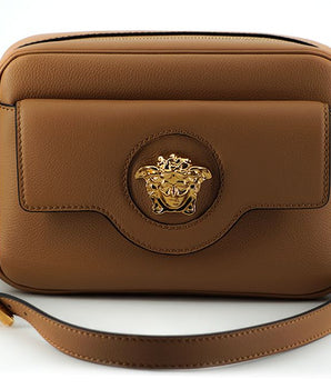 Versace Brown Calf Leather Camera Shoulder Bag