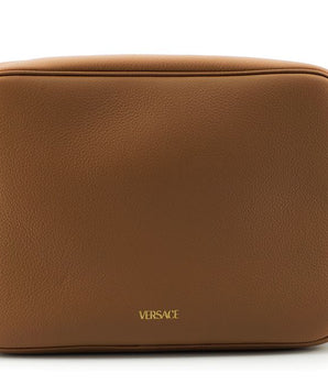 Versace Brown Calf Leather Camera Shoulder Bag