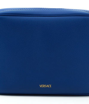 Versace Blue Calf Leather Camera Shoulder Bag