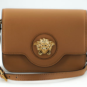 Versace Elegant Calf Leather Shoulder Bag in Brown