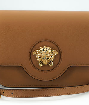 Versace Brown Calf Leather Shoulder Bag