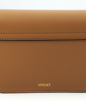 Versace Brown Calf Leather Shoulder Bag