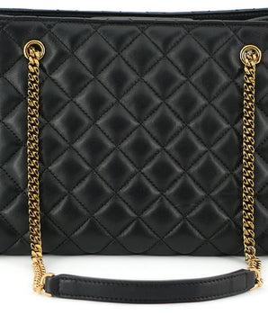 Versace Elegant Quilted Nappa Leather Tote Bag