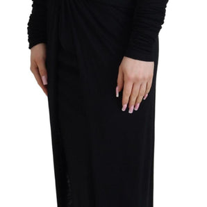 Dolce & Gabbana Elegant Sheath Wrap Dress with Long Sleeves