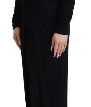 Dolce &amp; Gabbana Elegant Sheath Wrap Dress with Long Sleeves