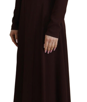 Dolce &amp; Gabbana Elegant Brown Long Sleeve Wrap Dress