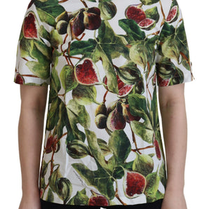 Dolce &amp; Gabbana Chic Multicolor Fig Print Cotton Top