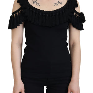 Dolce &amp; Gabbana Elegant Black Cotton Tank Top Blouse