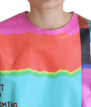 Dolce &amp; Gabbana Multicolor TV Print Blouse Cotton T-Shirt