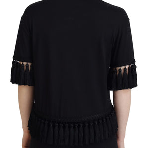 Dolce &amp; Gabbana Elegant Black Cotton Short Sleeve Tee