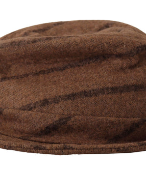 Dolce & Gabbana Brown Fedora Striped Print Summer Hat