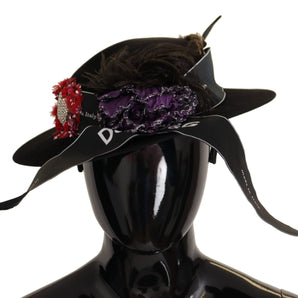 Dolce &amp; Gabbana Elegant Wide Brim Black Hat