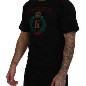 Dolce &amp; Gabbana Iconic Black Cotton Crew Neck Tee