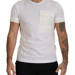 Dolce & Gabbana Elegant White Cotton Tee with DG Chest Pocket