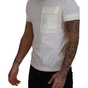 Dolce & Gabbana Elegant White Cotton Tee with DG Chest Pocket