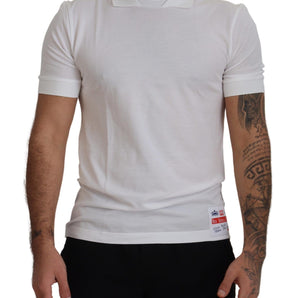 Dolce & Gabbana Elegant White Cotton Polo T-Shirt