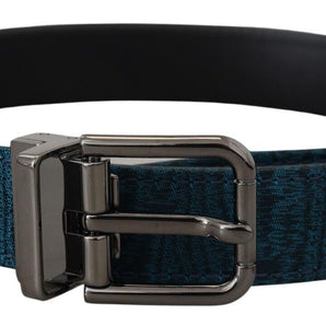 Dolce & Gabbana Elegant Blue Jacquard Designer Belt