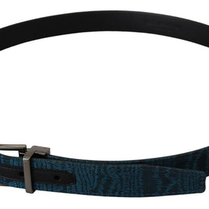 Dolce &amp; Gabbana Elegant Blue Jacquard Designer Belt