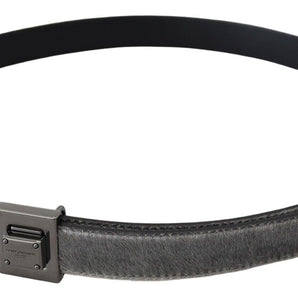 Dolce &amp; Gabbana Elegant Silver Leather Designer Belt