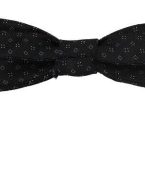 Dolce & Gabbana Black Silk Patterned Necktie Men Accessory Bow Tie