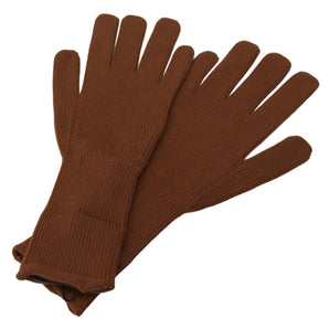 Dolce &amp; Gabbana Elegant Brown Cashmere Winter Gloves