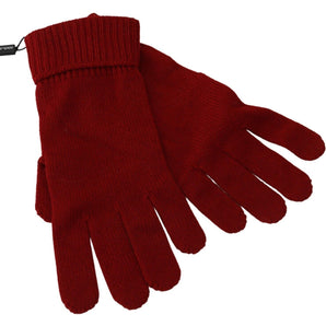 Dolce &amp; Gabbana Elegantes guantes de invierno de cachemira roja