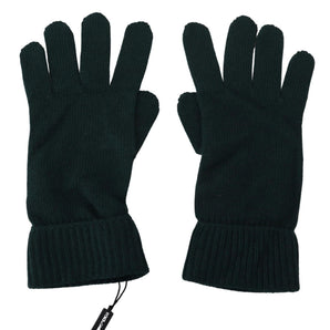 Dolce & Gabbana Elegant Cashmere Wrist Length Gloves in Dark Green