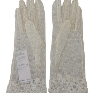 Dolce & Gabbana Chic White Wrist Length Gloves