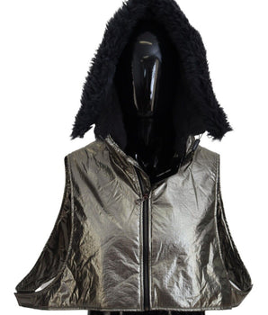 Dolce & Gabbana Silver Fur Whole Head Wrap Men Capello Nylon Hat