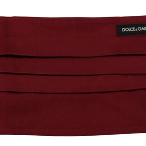 Dolce & Gabbana Maroon Silk Pleated Elastic Ear Strap One Size Face Mask