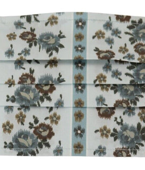 Dolce & Gabbana White Floral Cotton Pleated Elastic Ear Strap Face Mask