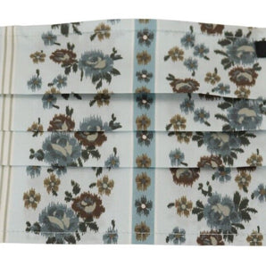 Dolce & Gabbana White Floral Cotton Pleated Elastic Ear Strap Face Mask