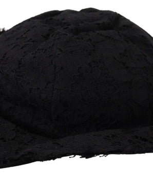 Dolce & Gabbana Black Cotton Wide Brim Shade Hat