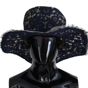 Dolce &amp; Gabbana Elegante sombrero azul de ala ancha