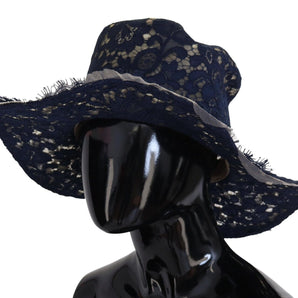 Dolce &amp; Gabbana Elegant Wide Brim Blue Hat