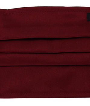 Dolce & Gabbana Maroon Silk Pleated Elastic Ear Strap One Size Face Mask